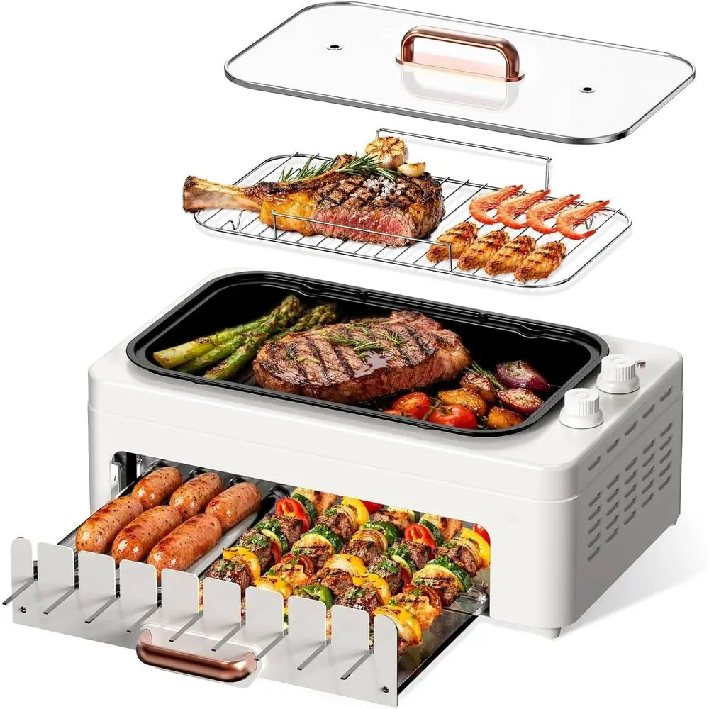 Hot Dog Roller Grill - Grill de comptoir d'intérieur 4-en-1 :