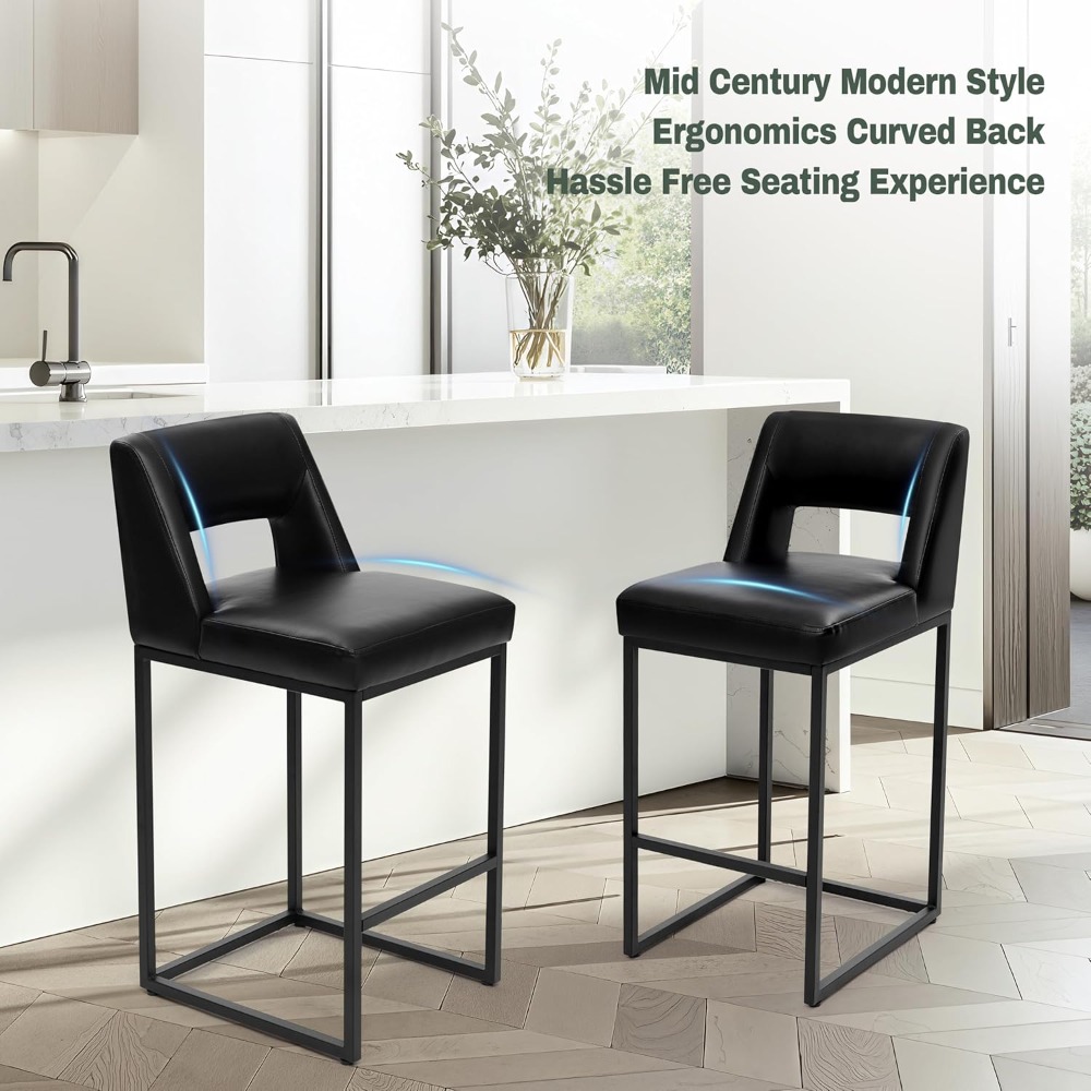 Commercial Kitchen Island - nouveaux tabourets de bar noirs à