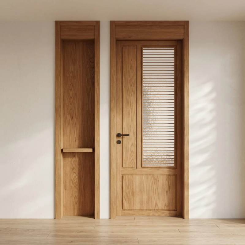 Commercial Kitchen Interior Design - Porte intérieure coulissante en bois massif