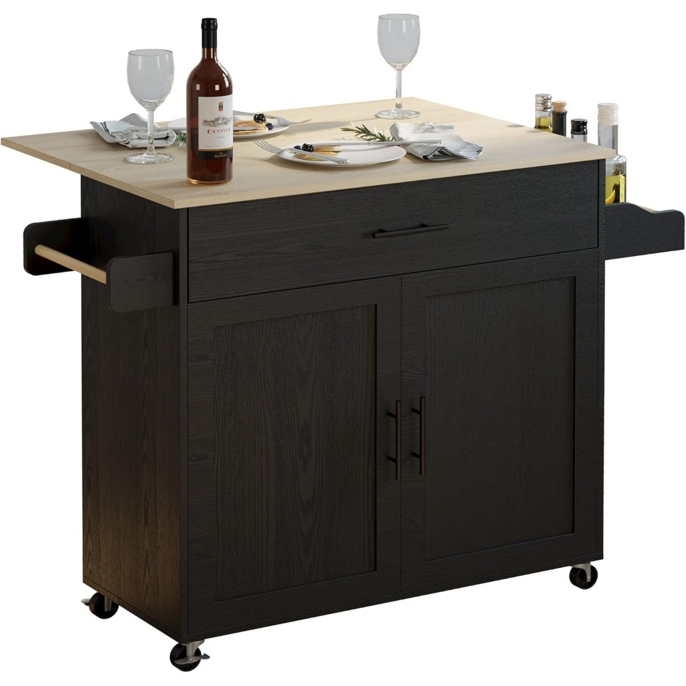Commercial Kitchen Island - Îlot de cuisine roulant avec armoire
