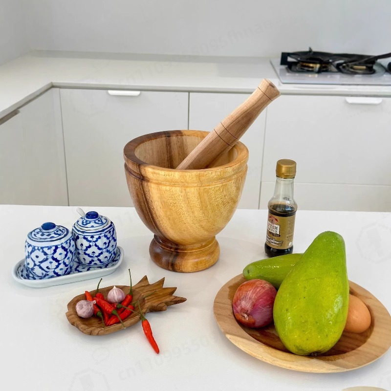 Mortier et pilon en bois d'aca - Commercial Kitchen Grinder avis et prix
