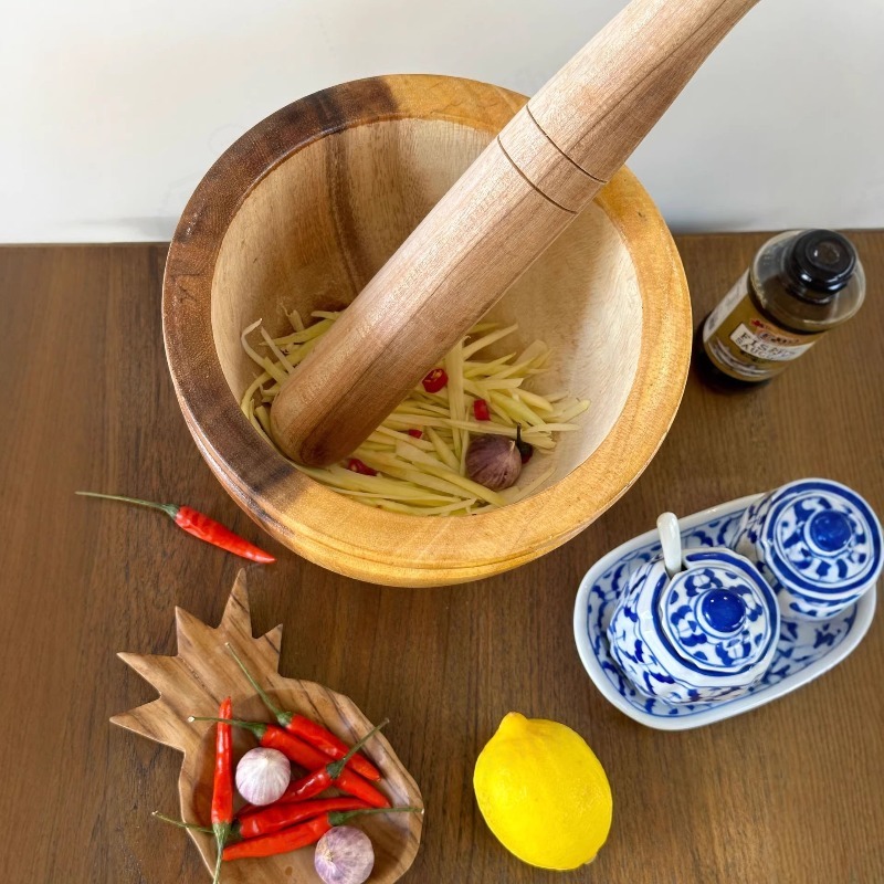 Mortier et pilon en bois d'aca - Commercial Kitchen Grinder avis et prix