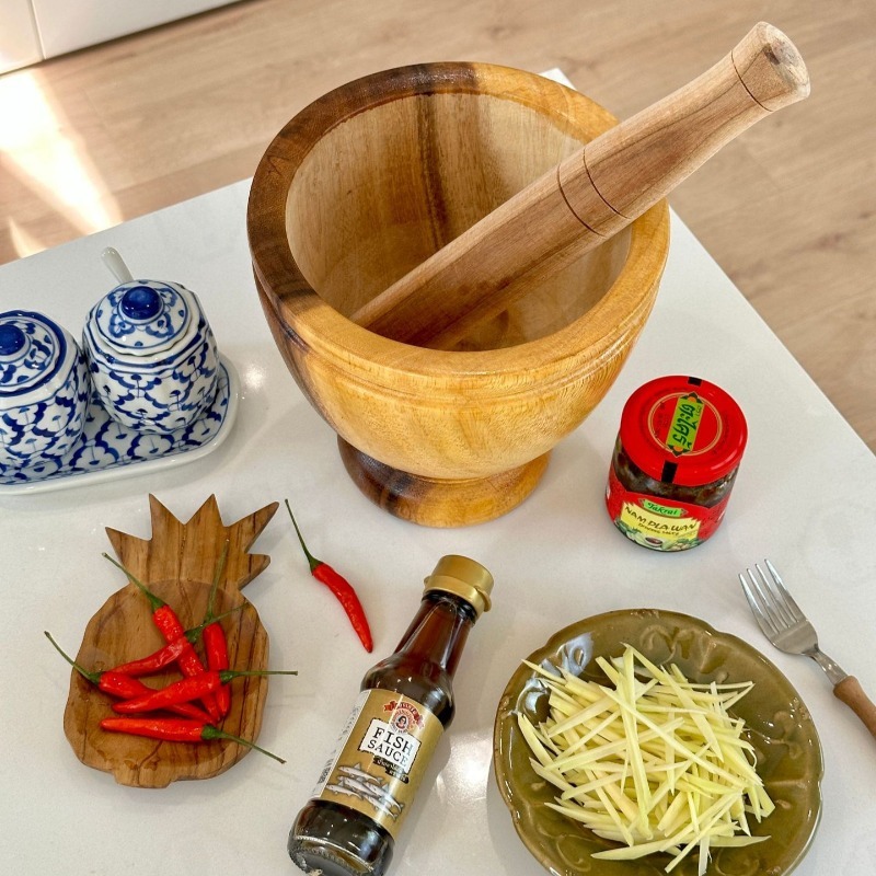 Mortier et pilon en bois d'aca - Commercial Kitchen Grinder avis et prix